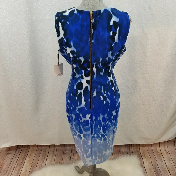 NWT Calvin Klein Animal Print Scuba Sheath Dress - Picture 7 of 8